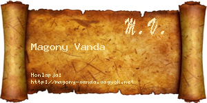 Magony Vanda névjegykártya